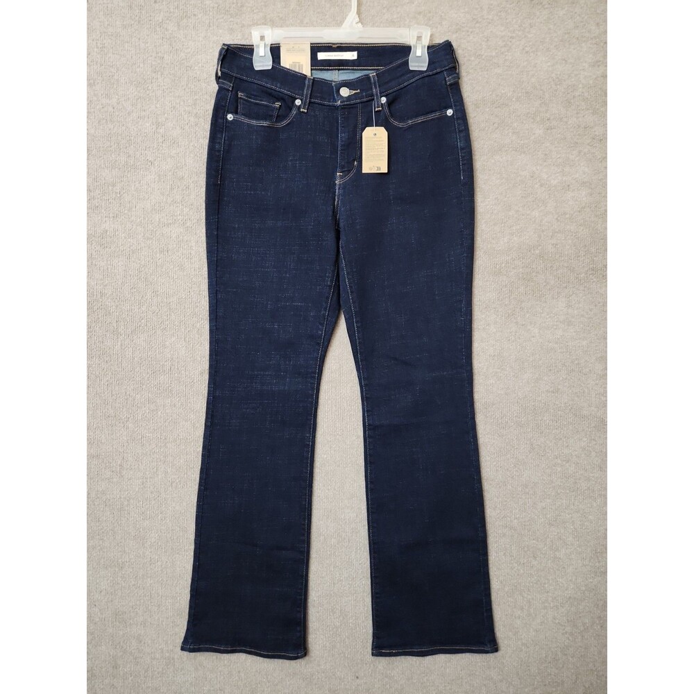 Levis Classic Bootcut Jeans Womens 6 Blue Dark Wash Stretch NEW